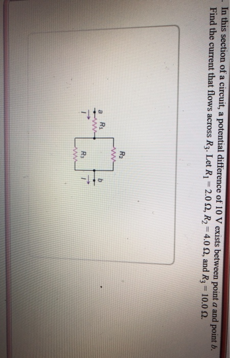 In This Section Of A Circuit A Potential Difference Of 10 V Exists Between Point A And Point B Find The Current That F 1