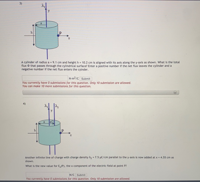 Electric Flux And Field From Lines Of Charge 1 2 3 4 5 6 7 8 An Infinite Line Of Charge With Charge Density 2 5 C Cm 2