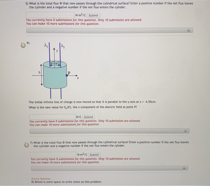 Electric Flux And Field From Lines Of Charge 1 2 3 4 5 6 7 8 An Infinite Line Of Charge With Charge Density 2 5 C Cm 3