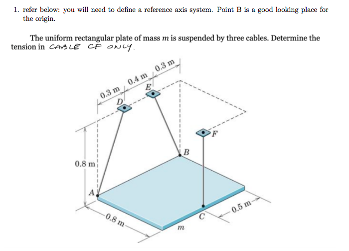 1 Refer Below You Will Need To Define A Reference Axis System Point B Is A Good Looking Place For The Origin The Uni 1