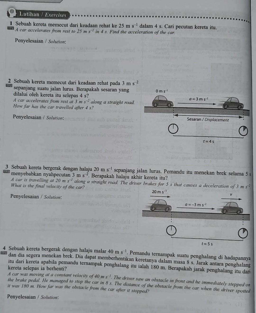 Sp 2 1 3 Menyelesaikan Masalah Gerakan Linear Dengan Menggunakan Persamaan Formula Penting Important Formulae Menyele 2
