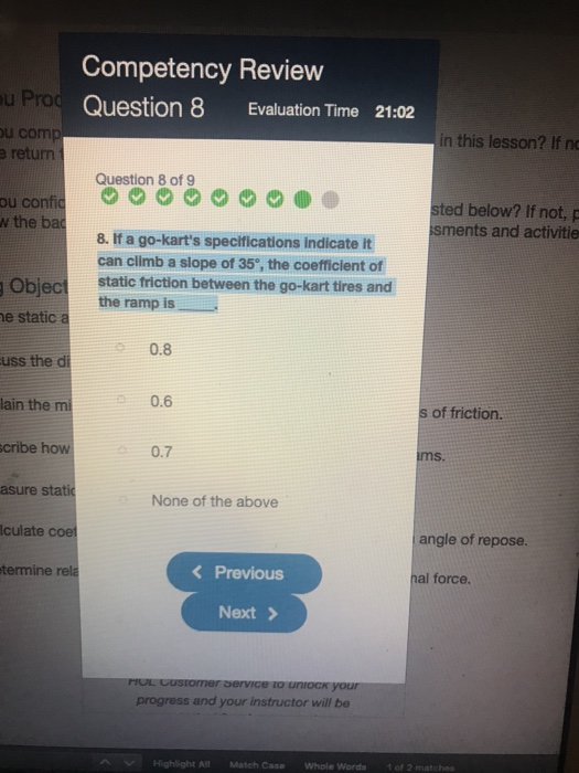 Competency Review Question 8 Evaluation Time 21 02 Bu Prod Ou Comp E Return In This Lesson If No Question 8 Of 9 Ou Con 1