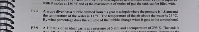 0 Deci W Akupu W S P Us With 8 Moles At 150 F And C The Maximum Of Moles Of Gas The Tank Can Be Filled With 17 8 A 1