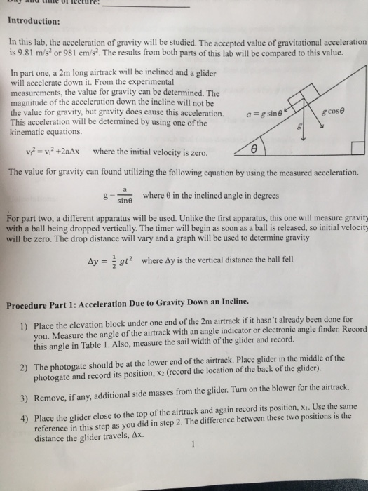 Table 2 Acceleration Due To Gravity With Varying Heights Height Ti T Tag 2y Table 2 Trial 1 2 Trial 2 Trial 3 Trial 4 Q 2