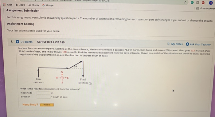 G Google Other Bookmar Apps Apple Disney Assignment Submission For This Assignment You Submit Answers By Question P 1