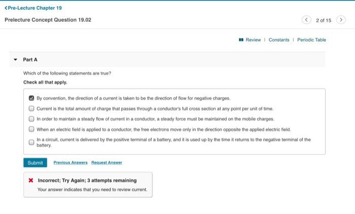 Pre Lecture Chapter 19 Prelecture Concept Question 19 02 20f15 Review Constants Periodic Table Part A Which Of The Fol 1