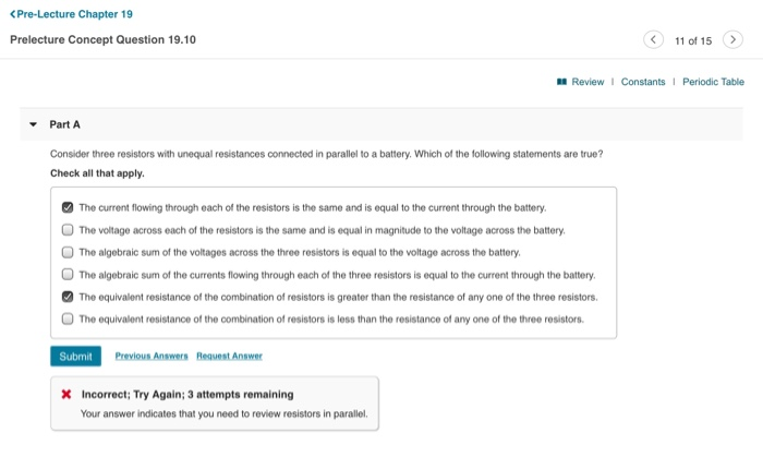 Pre Lecture Chapter 19 Prelecture Concept Question 19 10 11 Of 15 Review Constants Periodic Table Part A Consider Thr 1