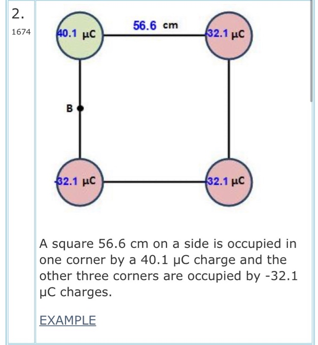 56 6 Cm 40 1 Uc 32 1 Pc 32 1 Hc 32 1 C A Square 56 6 Cm On A Side Is Occupied In One Corner By A 40 1 Uc Charge And The 1