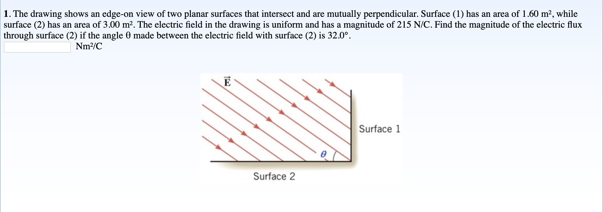 1 The Drawing Shows An Edge On View Of Two Planar Surfaces That Intersect And Are Mutually Perpendicular Surface 1 H 1