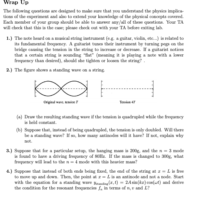 Wrap Up The Following Questions Are Designed To Make Sure That You Understand The Physics Implica Tions Of The Experime 1