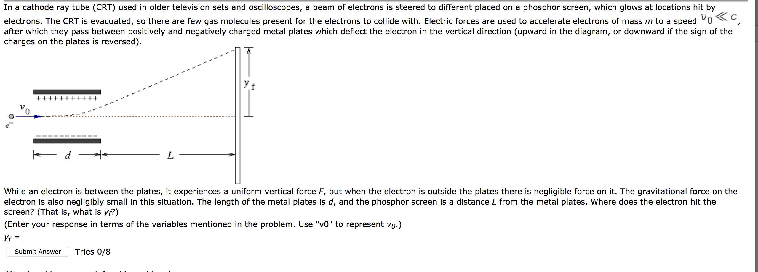 In A Cathode Ray Tube Crt Used In Older Television Sets And Oscilloscopes A Beam Of Electrons Is Steered To Different 1