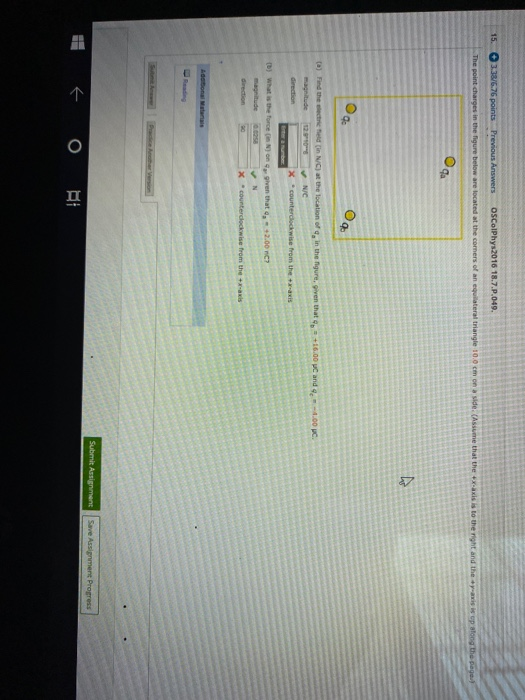 15 338 6 76 Points Previous Answers Osciphys2016 18 7 P 049 The Point Changes In The Figure Below Are Located At The C 3