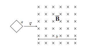 A Current Loop Shaped Like A Square Is Moving With The Speed 5 M S Through An Homogenous Magnetic Field Perpendicular T 3