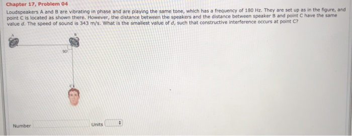 Chapter 17 Problem 04 Loudspeakers A And B Are Vibrating In Phase And Are Playing The Same Tone Which Has A Frequency 1