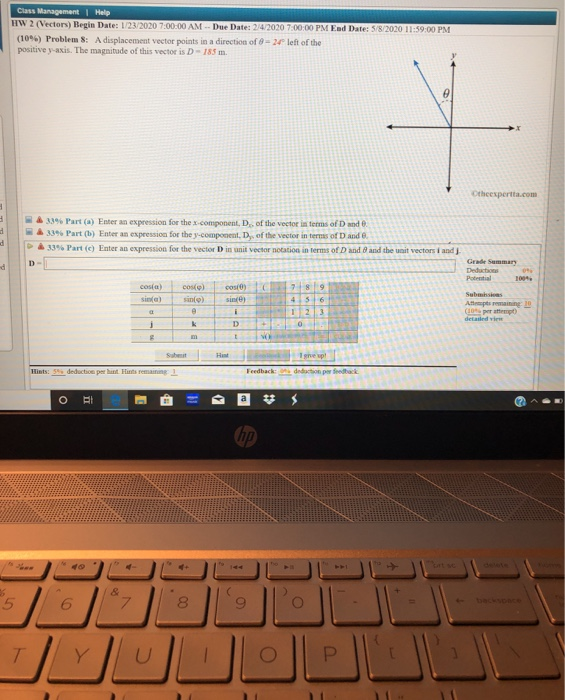 Class Management Help Hw 2 Vectors Begin Date 1 23 2020 7 00 00 Am Due Date 2 4 2020 7 00 00 Pm End Date 5 8 20 1