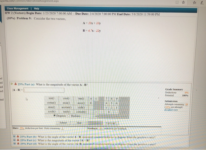 Perta Common Keltainment Aspx Class Management Help Hw 2 Vectors Begin Date 1 23 2020 7 00 00 Am Due Date 2 4 20 1