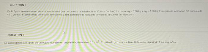 Questions En La Figura Se Muestra Un Sistema Que Acelora Ver Documento De Taferencia En Course Content La Mesam 500 Kg 1