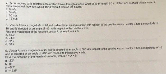 A Car Moving With Constant Acceleration Travels Through A Tunnel Which Is 80 M Long In 6 0 S If The Car S Speed Is 15 M 1