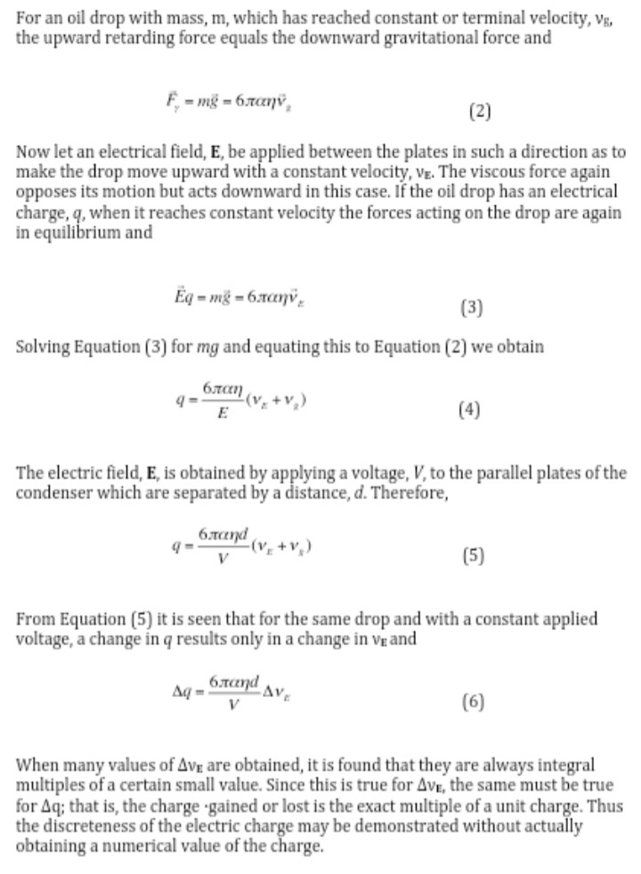 2 Given That A Any V 2gp Show That For An Oil Drop With Mass M Which Has Reached Constant Or Terminal Velocity 2