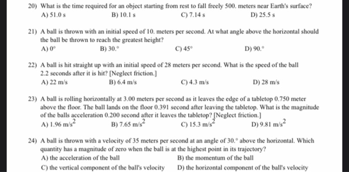 20 What Is The Time Required For An Object Starting From Rest To Fall Freely 500 Meters Near Earth S Surface A 51 0 S 1