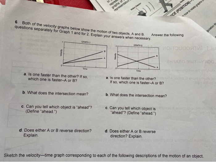 Lab 1 Introduction To Motion Home Work Part Ii Velocity Time Graphs After Studying The Velocity Time Graphs You Have M 2