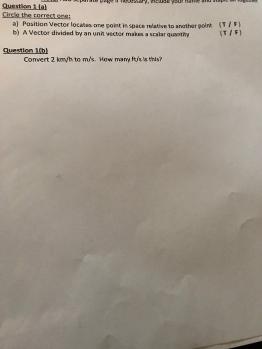 U Jeparate Papel Necessary Include Your Halle Dulu Spie Ulubeler Question 1 A Circle The Correct One A Position Vec 1