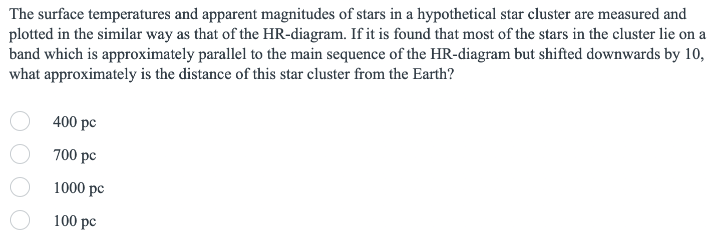 The Surface Temperatures And Apparent Magnitudes Of Stars In A Hypothetical Star Cluster Are Measured And Plotted In The 1