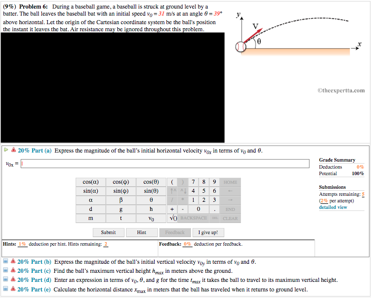 9 Problem 6 During A Baseball Game A Baseball Is Struck At Ground Level By A Batter The Ball Leaves The Baseball B 1