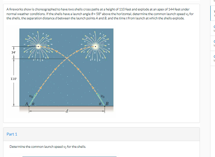 A Fireworks Show Is Choreographed To Have Two Shells Cross Paths At A Height Of 110 Feet And Explode At An Apex Of 144 F 1