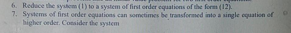 6 Reduce The System 1 To A System Of First Order Equations Of The Form 12 7 Systems Of First Order Equations Can 1