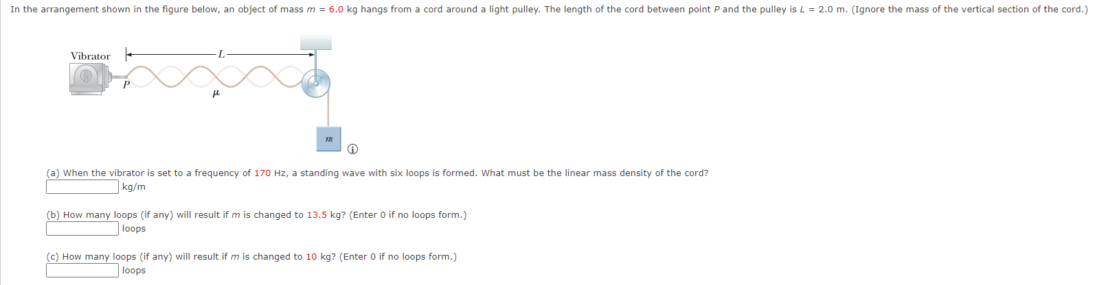 In The Arrangement Shown In The Figure Below An Object Of Mass M 6 0 Kg Hangs From A Cord Around A Light Pulley The 1