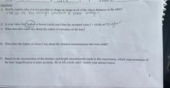 Objectives 1 Introduce The Thin Lens Equation And Magnification Calculations For Simple Optical Systems 2 Investigate 4