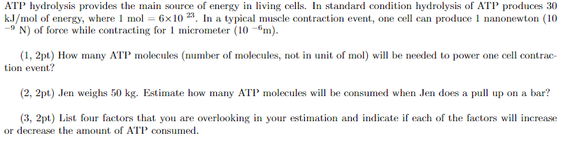 Atp Hydrolysis Provides The Main Source Of Energy In Living Cells In Standard Condition Hydrolysis Of Atp Produces 30 K 1