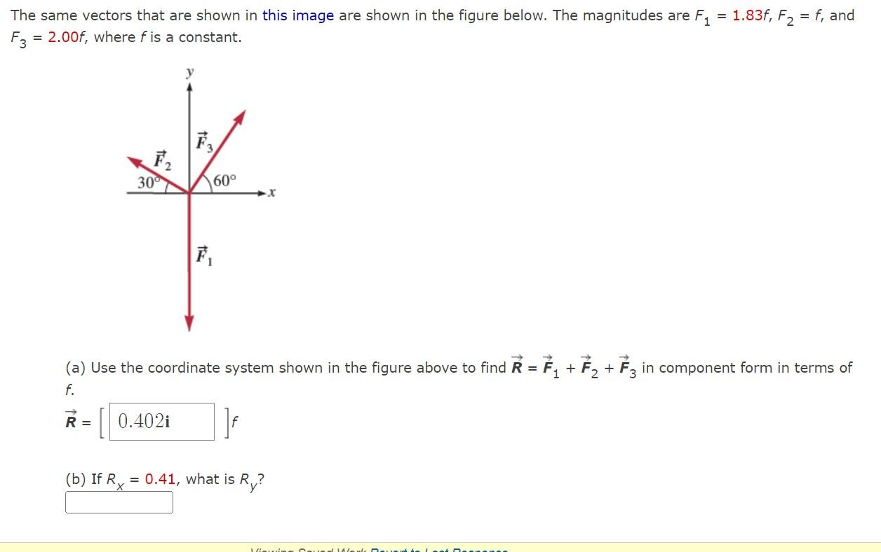 1 83f F2 F And The Same Vectors That Are Shown In This Image Are Shown In The Figure Below The Magnitudes Are F1 1