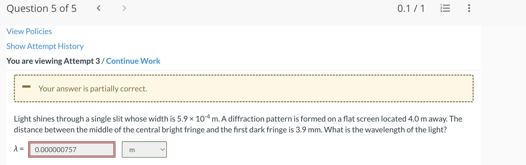 Question 5 Of 5 0 1 1 Iii View Policies Show Attempt History You Are Viewing Attempt 3 Continue Work Your Answer 1