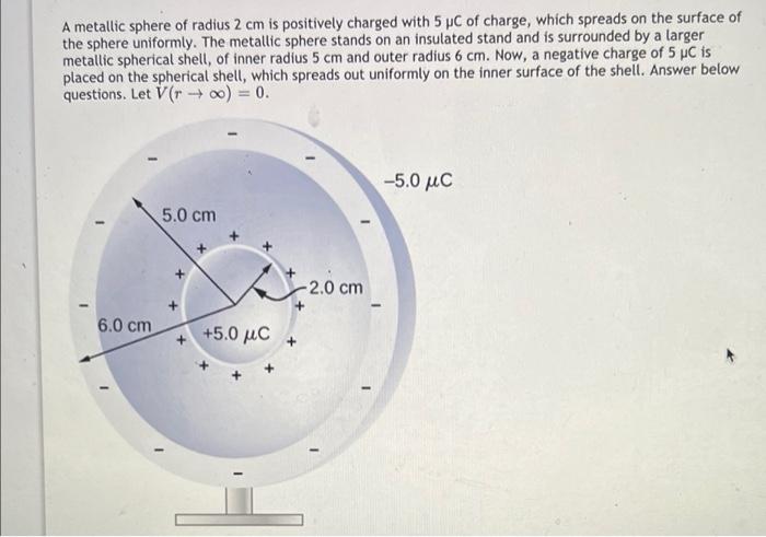 A Metallic Sphere Of Radius 2 Cm Is Positively Charged With 5 Pc Of Charge Which Spreads On The Surface Of The Sphere U 1
