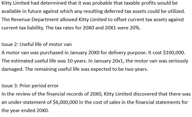 Income Taxs Deferred Taxes Kitty Limited Was Incorporated In Jan 20x0 Its Financial Year End Was 31 Dec The Followin 2