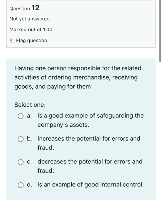Question 2 Not Yet Answered Marked Out Of 1 00 Flag Question The Income Statement A May Cover A Period Of Time Or Only 12