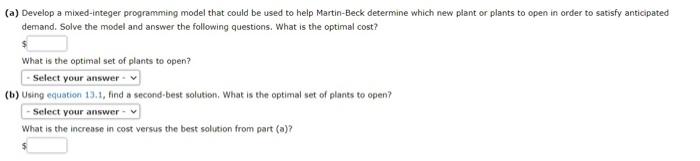 The Martin Beck Company Operates A Plant In St Louis With An Annual Capacity Of 30 000 Units Product Is Shipped To Reg 2