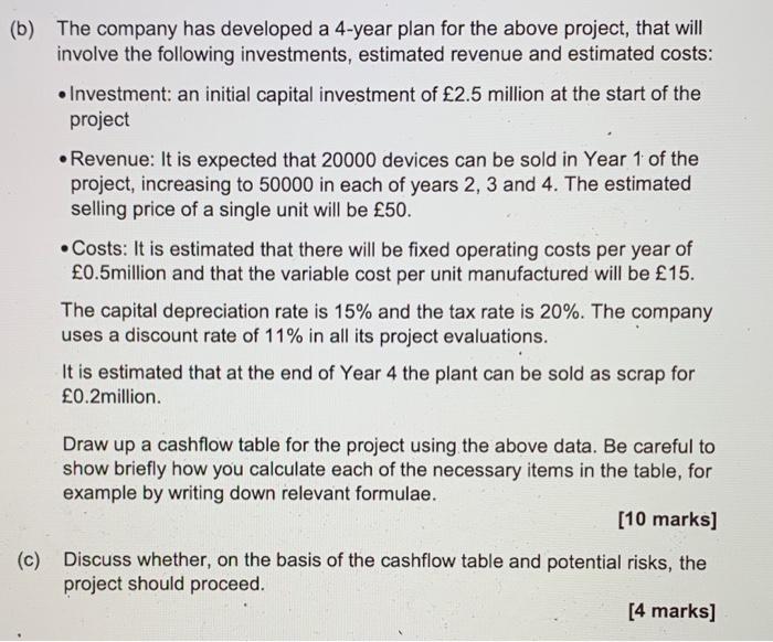 The Company Has Developed A 4 Year Plan For The Above Project That Will Involve The Following Investments Estimated Re 2