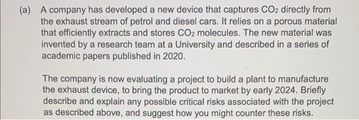 A A Company Has Developed A New Device That Captures Co2 Directly From The Exhaust Stream Of Petrol And Diesel Cars I 1