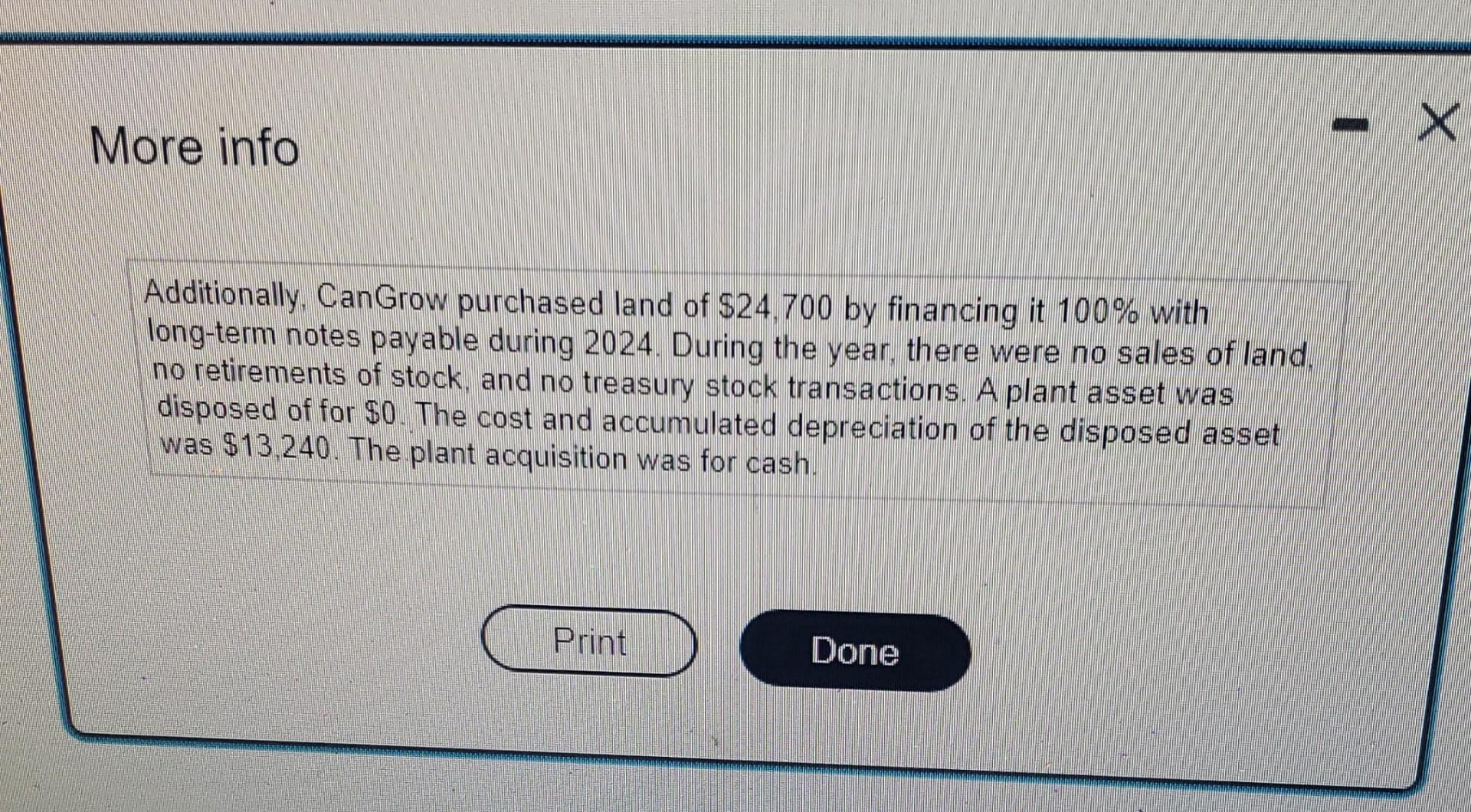 Part 1 Of 6 Points 5 6 Of 12 The 2024 Income Statement And Comparative Balance Sheet Of Cangrow Inc Follow Er Click 4