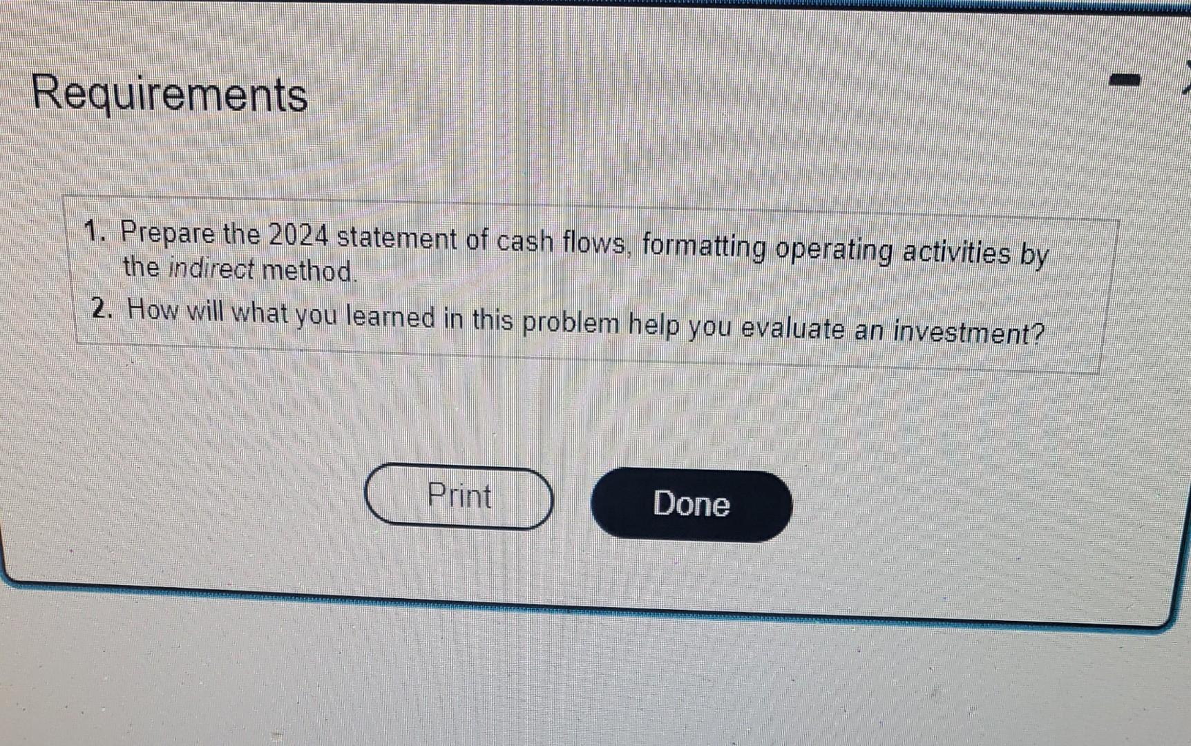 Part 1 Of 6 Points 5 6 Of 12 The 2024 Income Statement And Comparative Balance Sheet Of Cangrow Inc Follow Er Click 5
