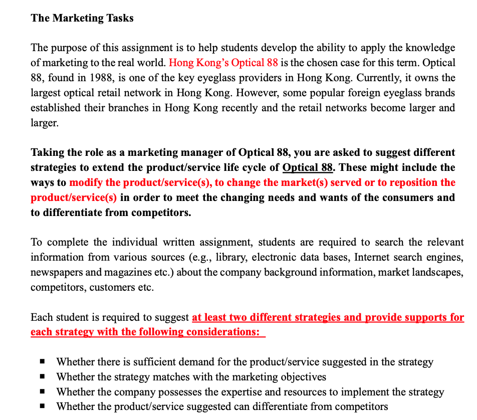 The Marketing Tasks The Purpose Of This Assignment Is To Help Students Develop The Ability To Apply The Knowledge Of Mar 1