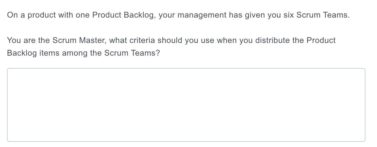 On A Product With One Product Backlog