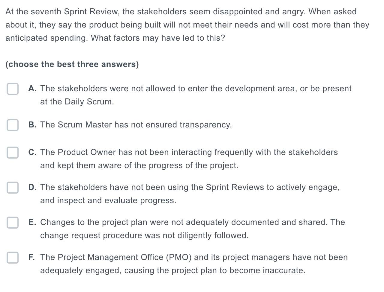 At The Seventh Sprint Review The Stakeholders Seem Disappointed