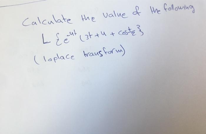 Calculate The Value Of The Following Le Cut St Tu Costa Laplace Trausform 1