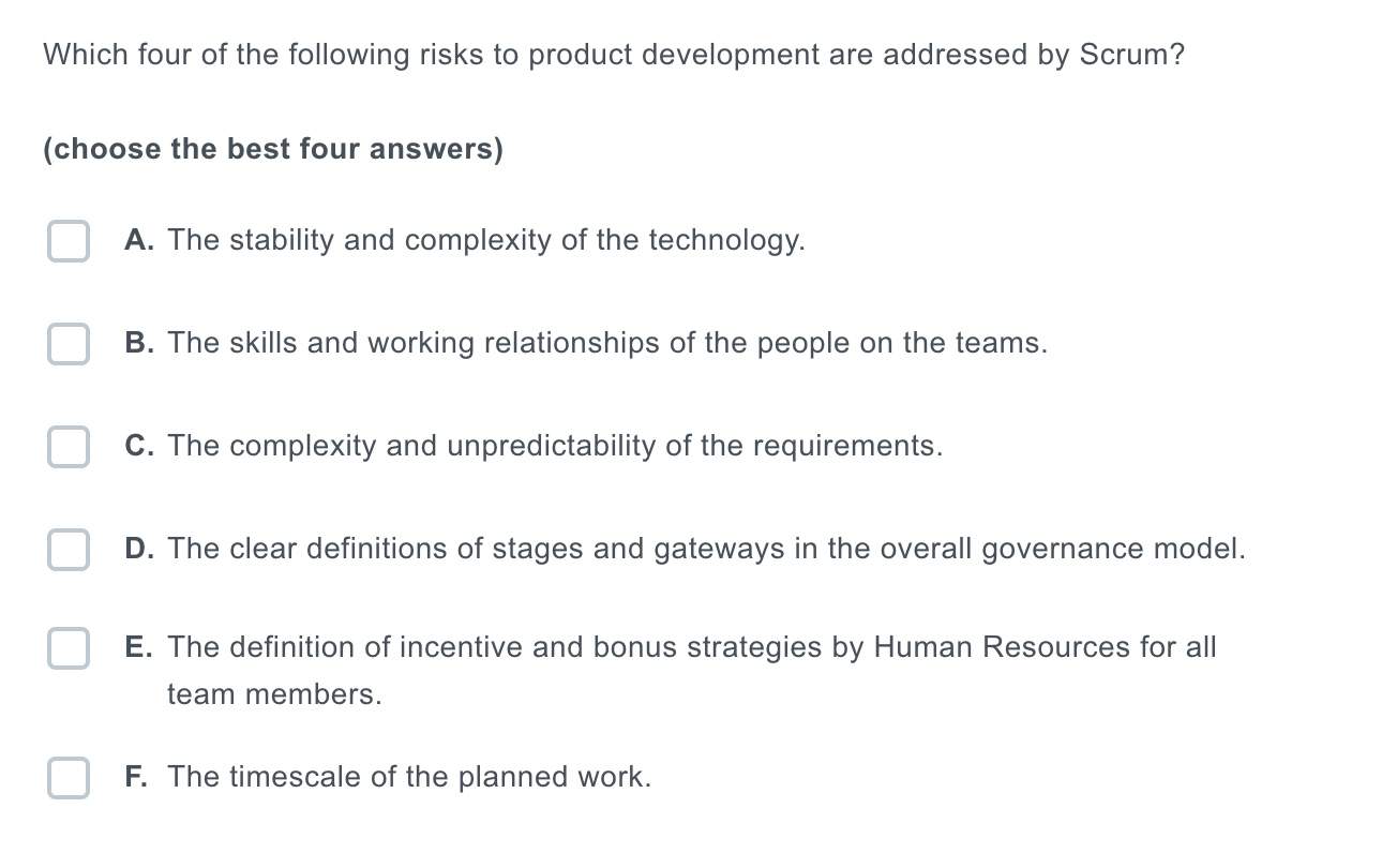 Which Four Of The Following Risks To Product Development