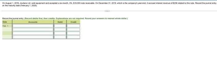 On August 2019 Jould Sold Equipment And Accepted A Month 3 19 000 Note Recebe On December 31 2018 Tich Is The Compan 1