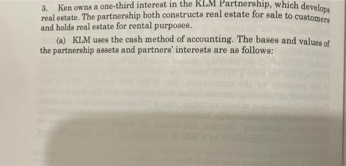 3 Ken Owns A One Third Interest In The Klm Partnership Which Develops Real Estate The Partnership Both Constructs Re 1